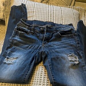 Aeropostale Dark Blue Distressed Jeggings
